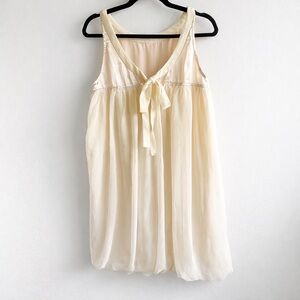 Japanese Designer Ivory Chiffon Babydoll Dress – E hyphen World Gallery